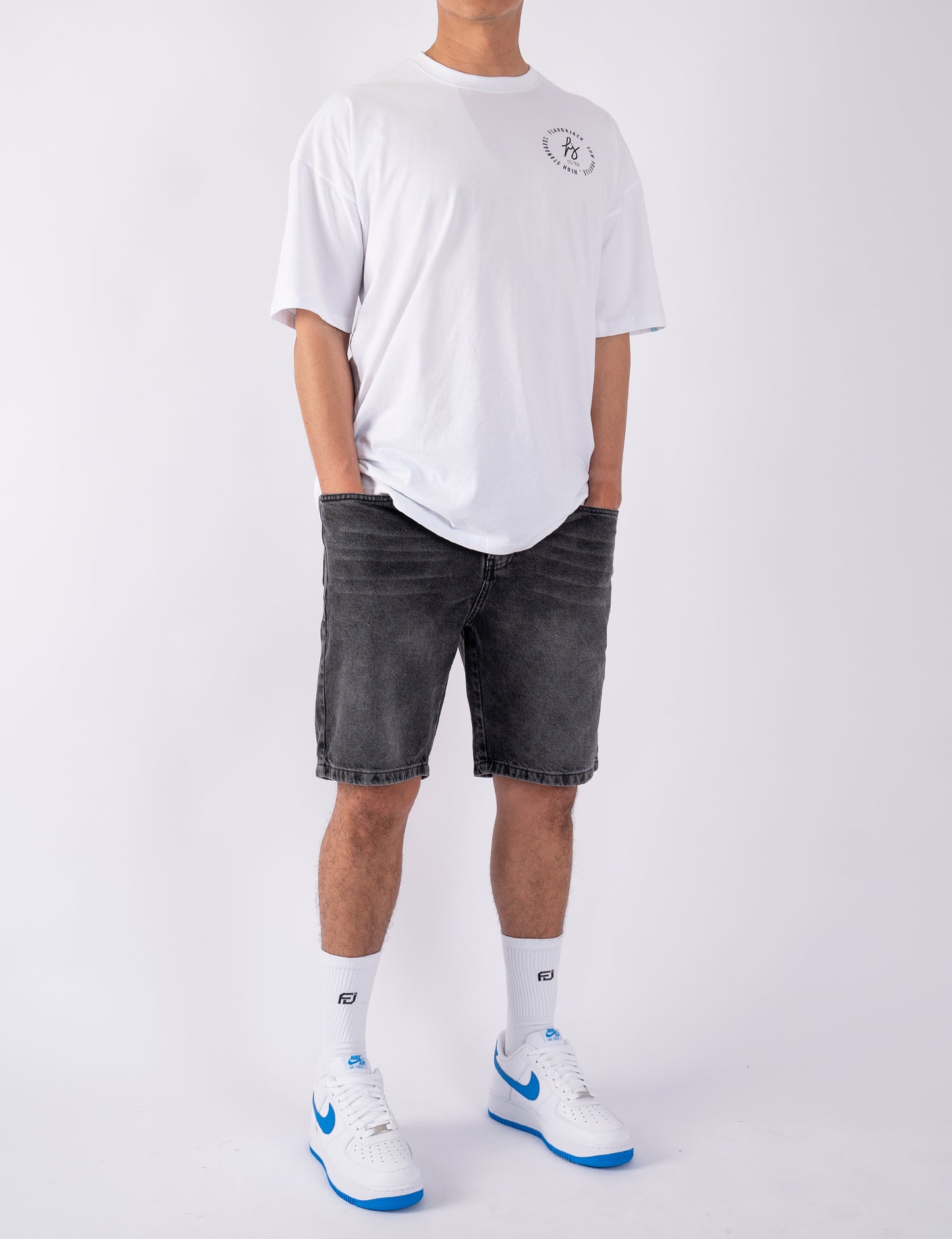 FJ Denim Relax Shorts Charcoal