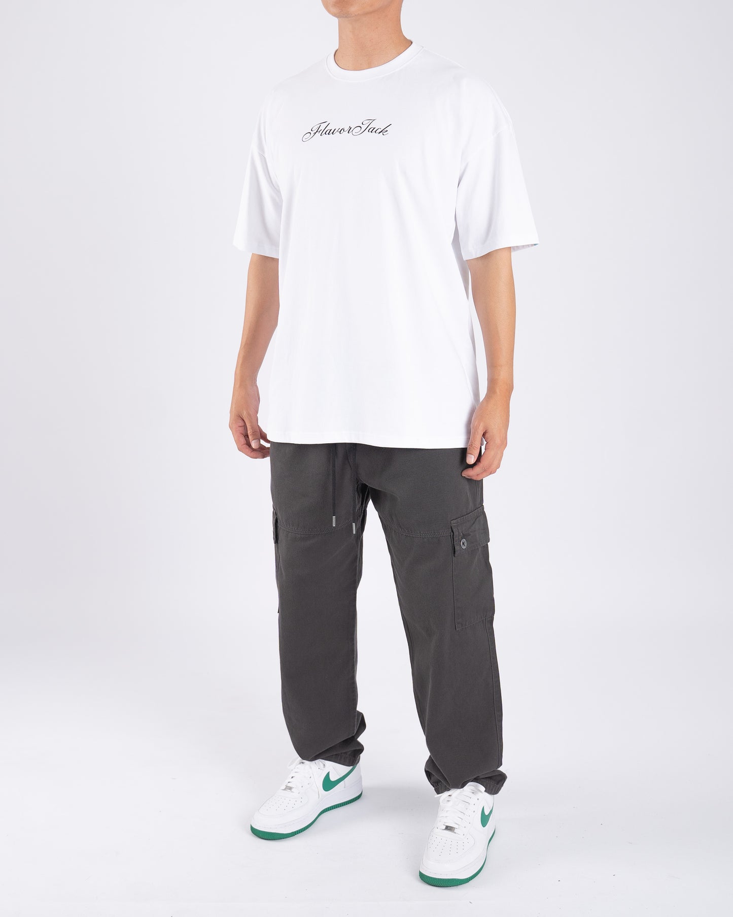 Script Oversize Tee Blanco