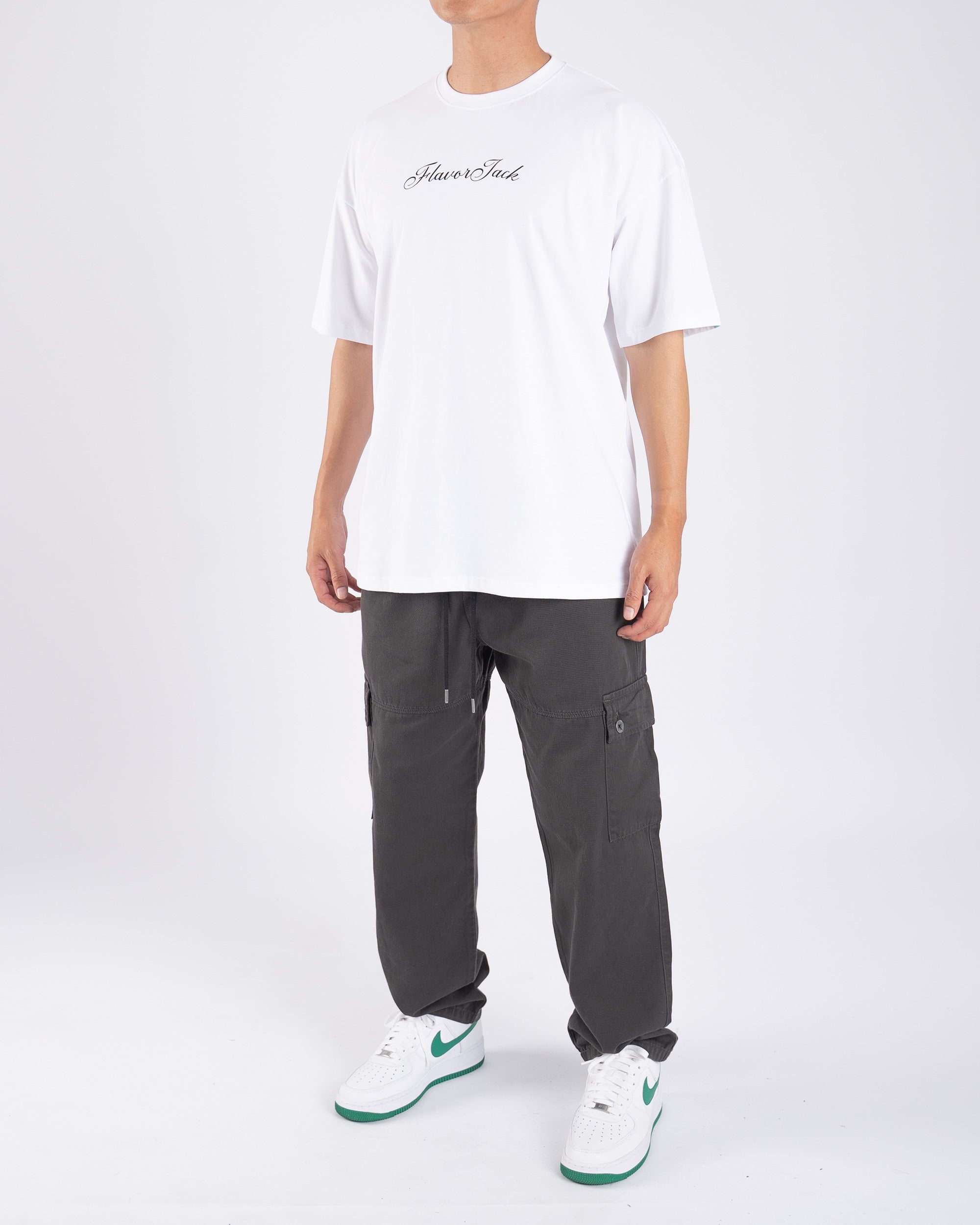 Script Oversize Tee Blanco